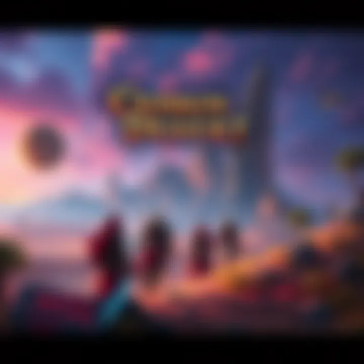 A vibrant scene from Crimson Desert showcasing characters in a fantasy setting with lush landscapes and action poses.