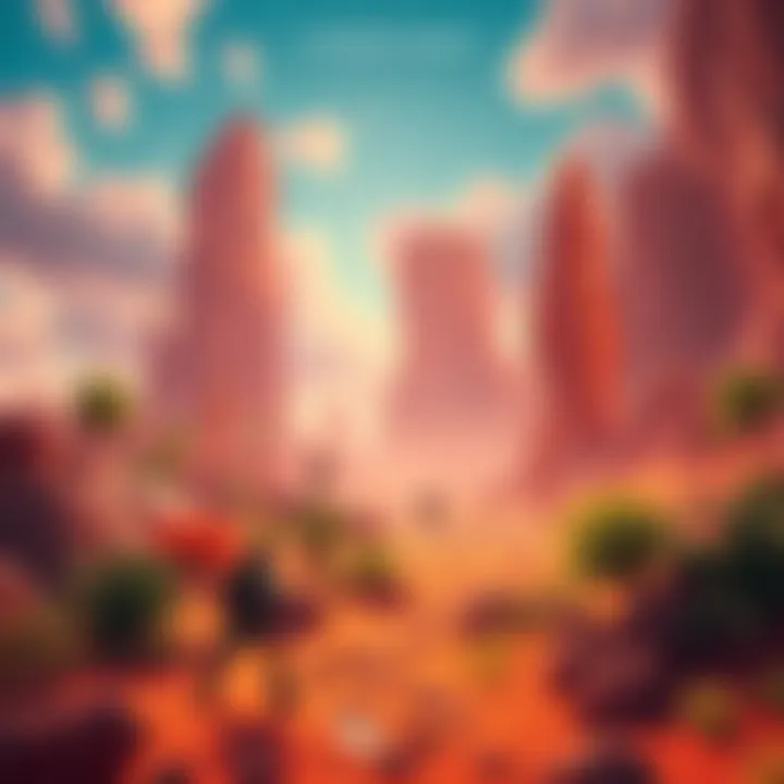 A vibrant landscape from Crimson Desert featuring lush scenery and detailed characters in action, showcasing stunning AI-generated graphics