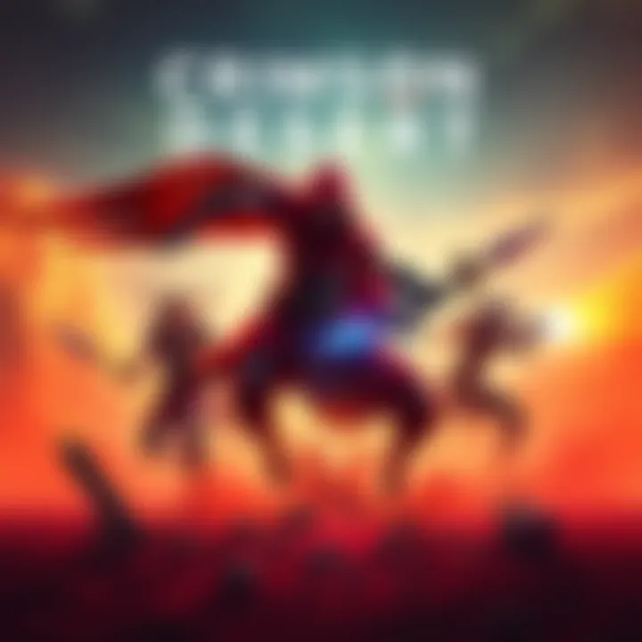 A vivid display of gameplay in Crimson Desert showing characters in a dynamic battle with stunning backgrounds.