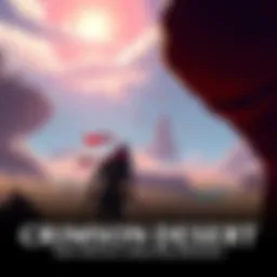 A scene from Crimson Desert showing a character in a vibrant landscape with detailed graphics and engaging gameplay elements.