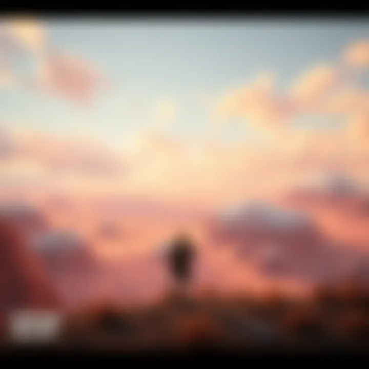 A character exploring a vast open world in Crimson Desert, showcasing a diverse environment with mountains and forests.