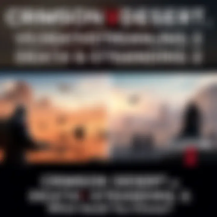 A split-screen image showcasing gameplay from Crimson Desert on one side and Death Stranding 2 on the other, highlighting their unique features and environments.