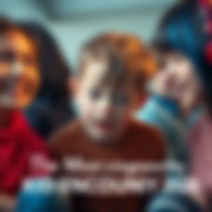 A child looking embarrassed while interacting with peers, showcasing a humorous and awkward moment, with playful expressions on their faces.