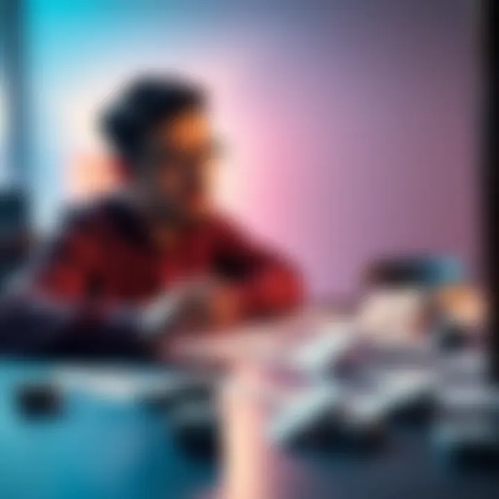 A person looks frustrated while examining a simple puzzle on a table, surrounded by notes and comments from forums.