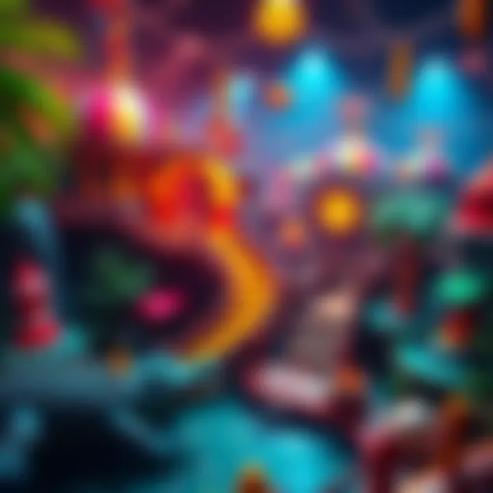 A colorful but complex Crocodile theme park level in a video game, showing obstacles and challenges that frustrate players.