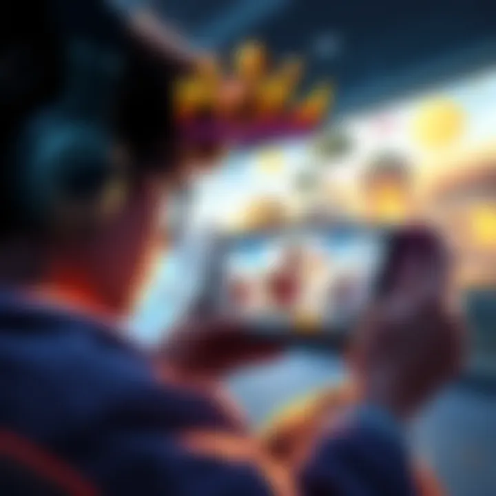 A gamer enjoys PoP: Lost Crown on a PC and Android device, showcasing seamless transition between platforms.