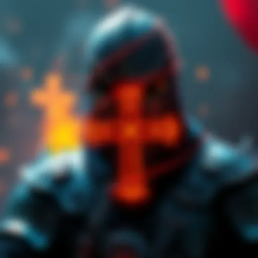A Dark Crusader character wearing a prominent cross symbol on their armor, representing a blend of traditional and game-inspired elements.