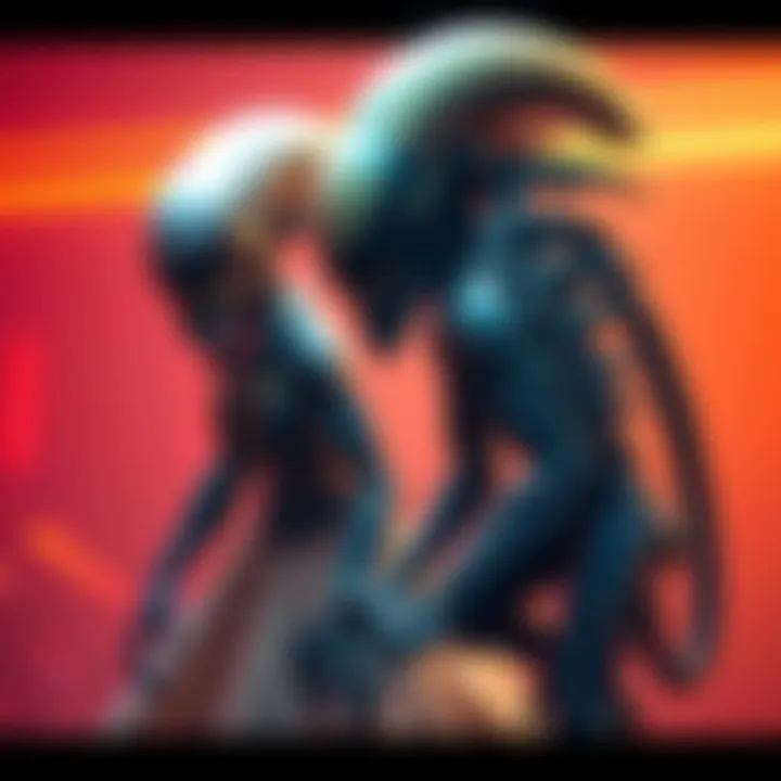 Crossover Monster em166 with Xenomorph Queen A graphic showing the crossover monster em166 beside the Xenomorph Queen, highlighting their design similarities.