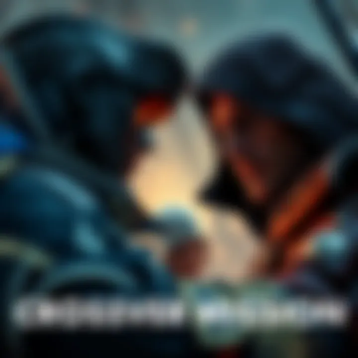 An intense scene showing Edward Kenway confronting the antagonist Ego during a mission in Assassin's Creed: Black Flag, with historical and modern elements blending together.