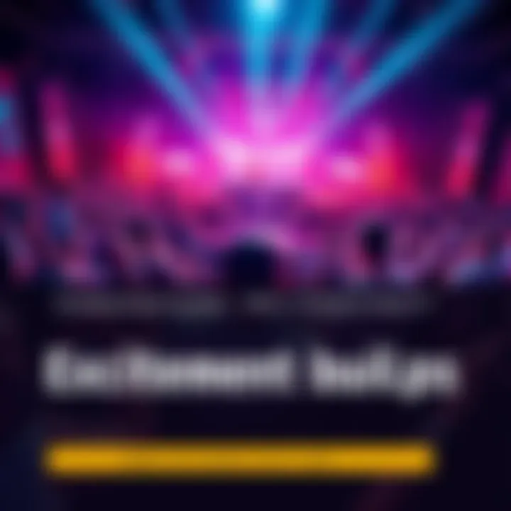 A vibrant crowd gathers in excitement at an upcoming event