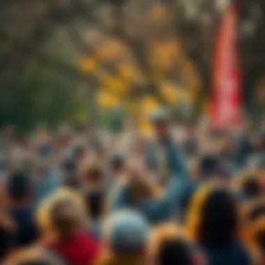 A group of people in a local park passionately holding rocks while discussing the phrase 'Just give me my rocks, man!'