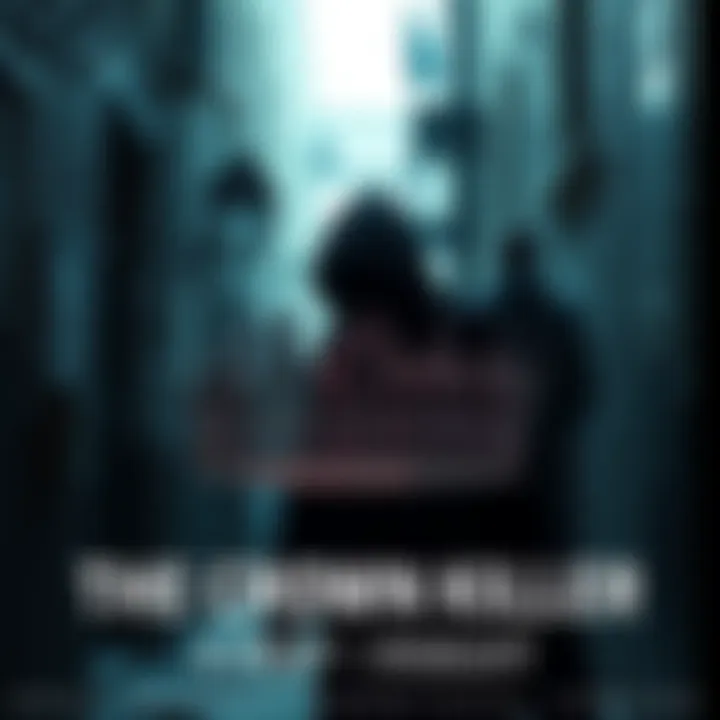 A dark figure wearing a hood stands in an alley, hinting at the Crown Killer's mysterious presence. The background shows hints of urban decay.