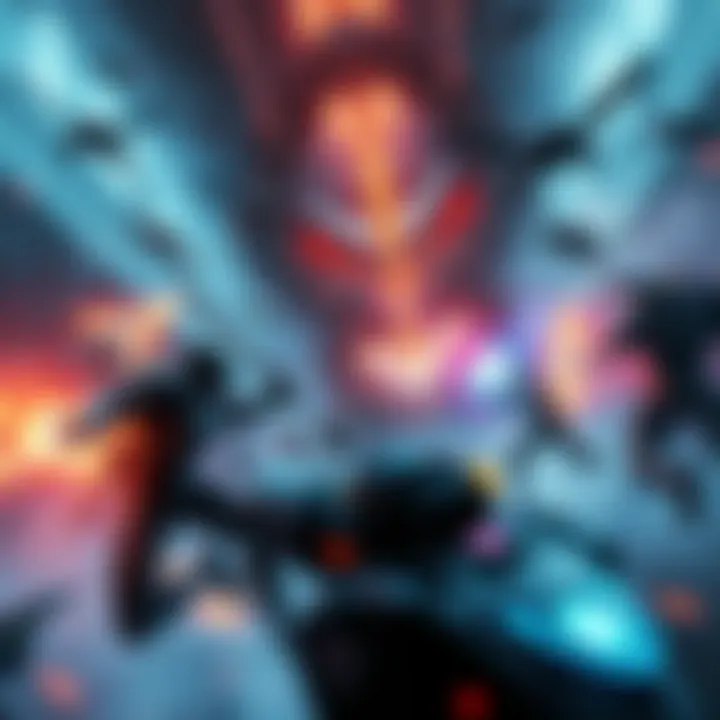 A dynamic scene showcasing players engaged in a Crucible match, with intense action and character abilities on display.