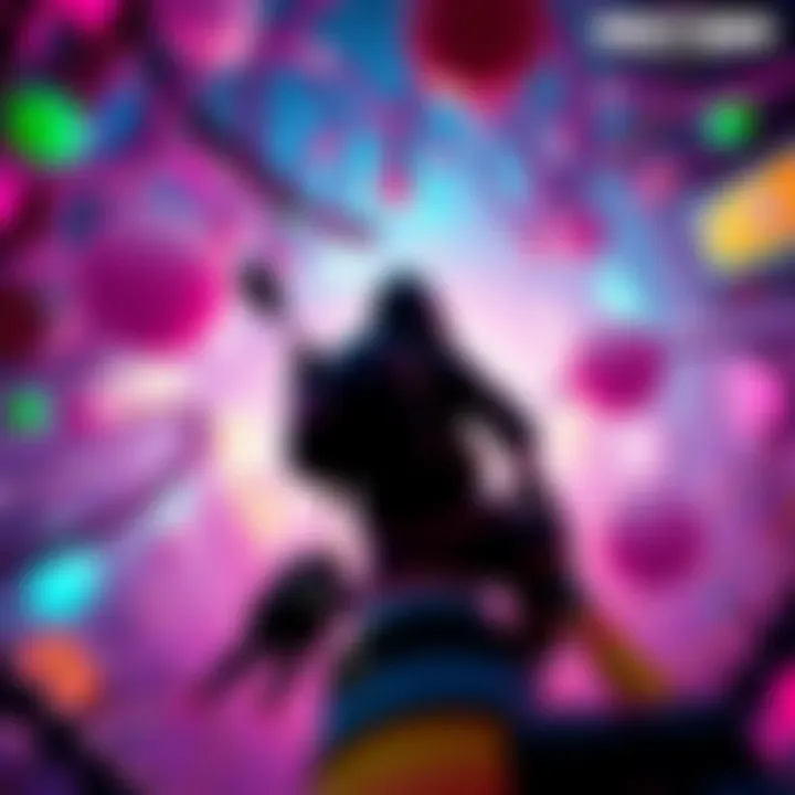 A character from Cruelty Squad navigating a vibrant, chaotic environment filled with bizarre visuals and immersive elements.