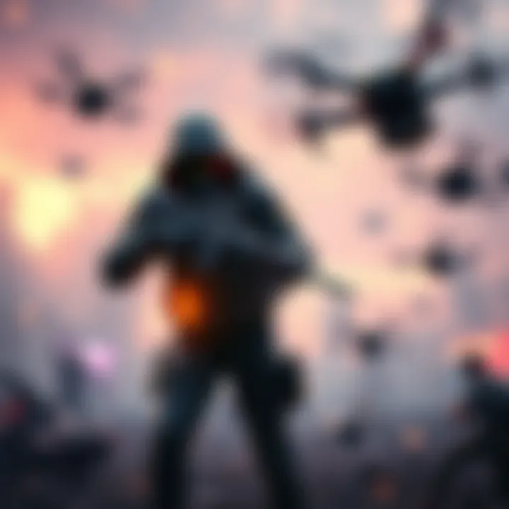 A player character named Crypto employs new invisibility tactics during a game, while drones are hovering nearby. The scene shows a tense moment with strategic gameplay unfolding.