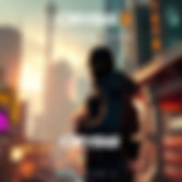 Nomad standing in a futuristic city environment, contemplating his fate after the events of Crysis 3