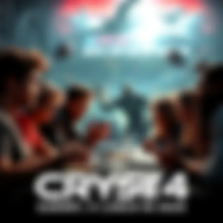 Fans excitedly discussing Crysis 4 with game art and visuals in the background