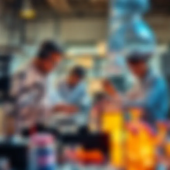 Scientists working on crystallization catalysts in a lab setting, showcasing new techniques and materials.