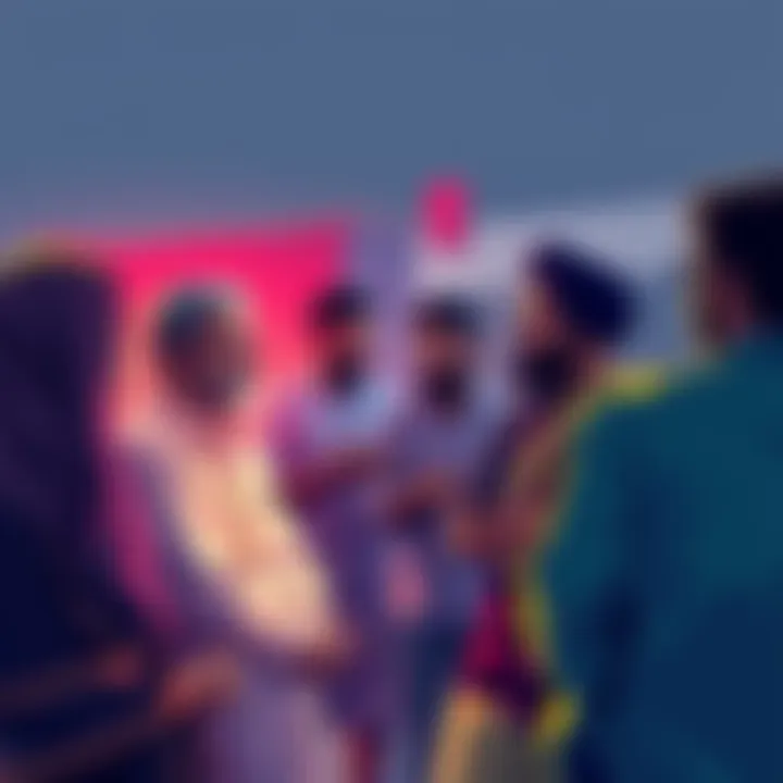 People discussing different interpretations of the phrase 'One man's baibaj is another man's bajbai' at a community gathering.