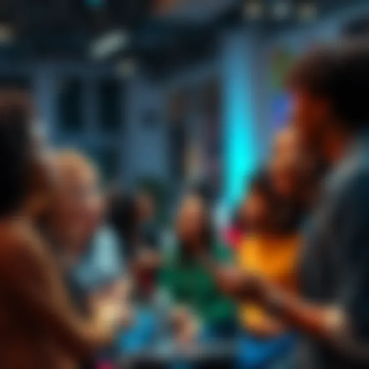 Cultural Shift in AC A diverse group of people discussing inclusivity at a community event related to AC.