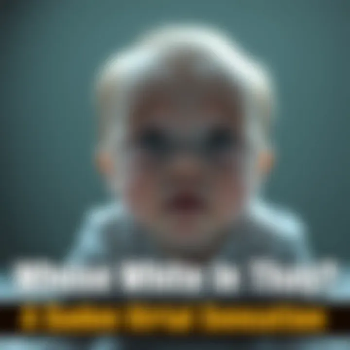 A cute white baby with curious eyes looking directly at the camera