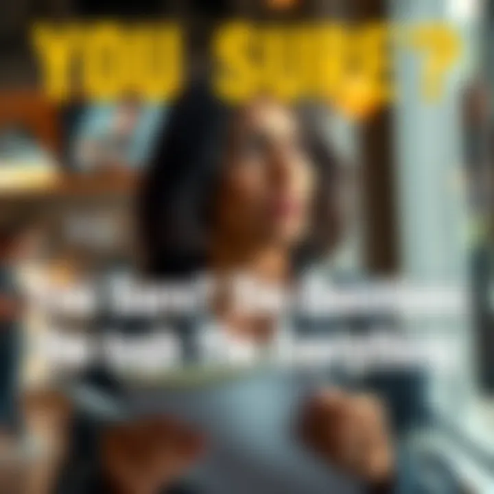 Curious person asking questions A person looking thoughtful while asking questions with a notebook and pen in hand, showing curiosity and engagement