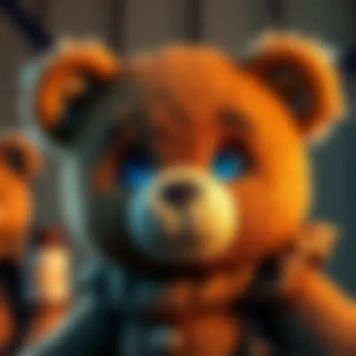 A close-up of Cursed Teddy showing his clipped ears, highlighting the recent design change in the game. Players are discussing this update.