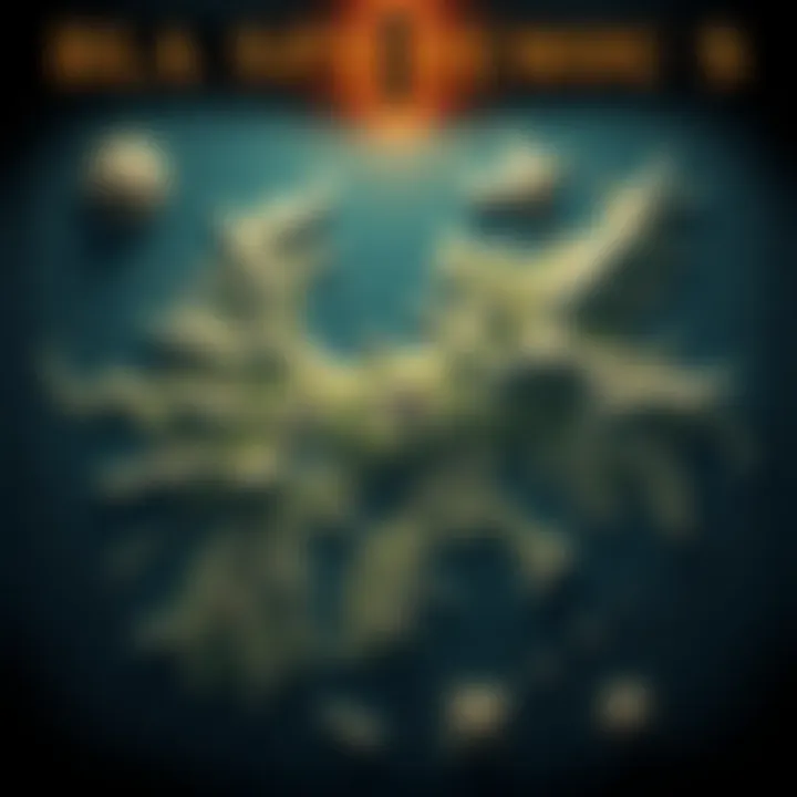 A detailed map showing the geography of Custodia, highlighting key areas and features from the game Blasphemous I.