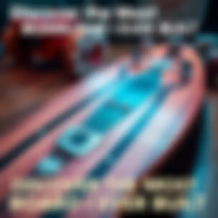 A close-up view of a unique board showcasing creative features and craftsmanship