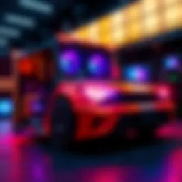 The ARC-ITXect ULTRA gaming PC with Intel components and rally car design elements.
