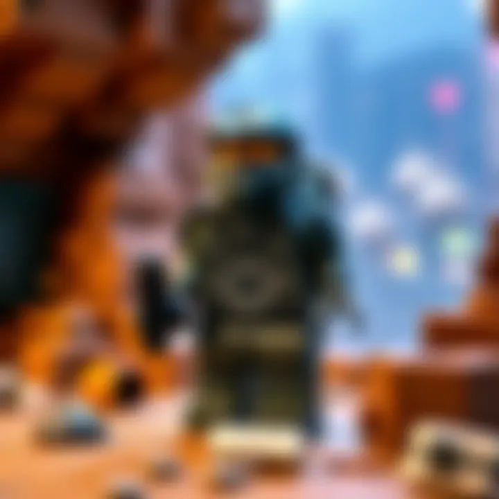 Hand-painted LEGO figure of Halo ODST in a detailed diorama setting