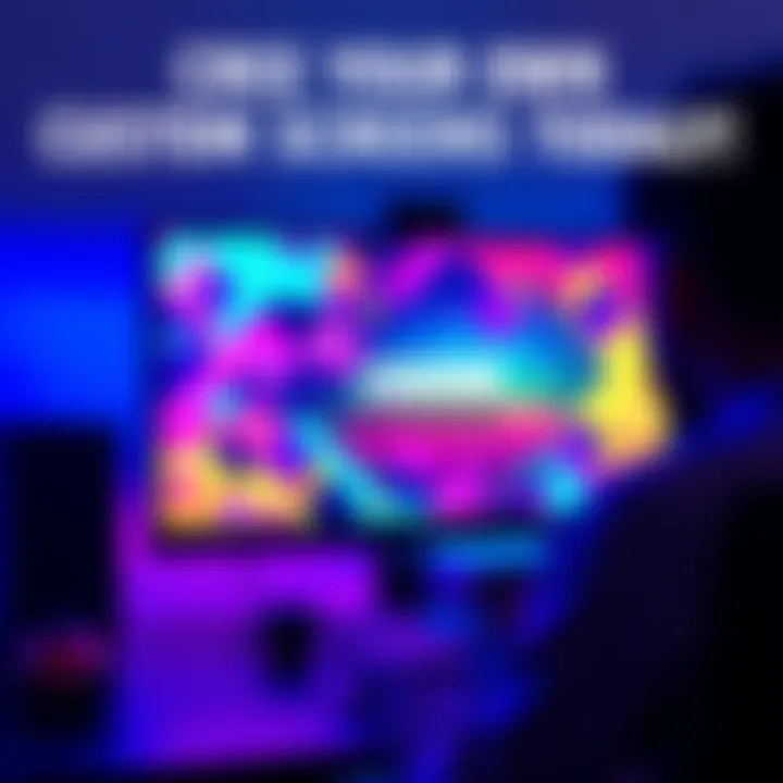 A person creating a personalized loading screen for a video game on a computer, showcasing vibrant colors and designs.