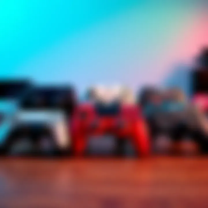 Variety of Custom Controllers Different custom-designed game controllers displayed on a table