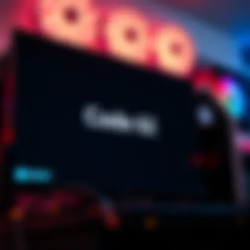 A close-up of a custom gaming PC displaying a Code 62 error message on the monitor, showing no output on the TV.