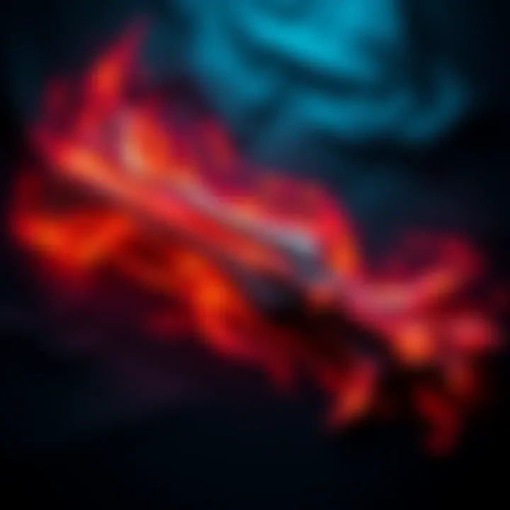 A vibrant tattoo of a red energy sword inspired by Halo, showcasing intricate details and colors.