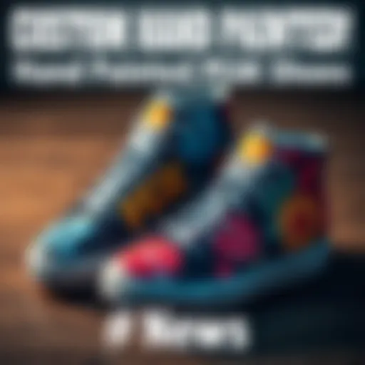 Custom Hand Painted PEAK Shoes A pair of vibrant hand painted PEAK shoes with unique designs, showcasing creativity and artistry.