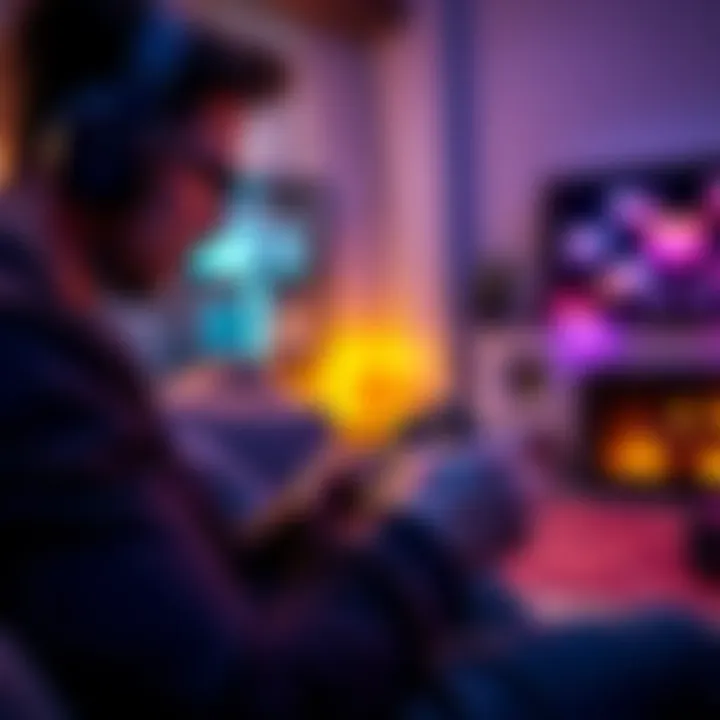 Custom Keybinds for Controller Players A gamer adjusting custom keybinds on a controller for improved gameplay in a living room setting.