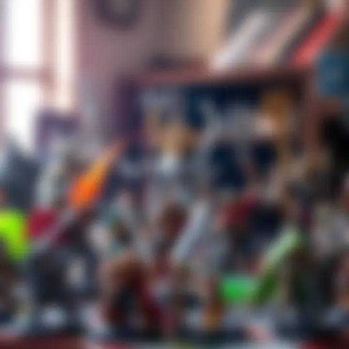 A collection of custom DnD miniatures showcasing various character designs and styles creating a vibrant game atmosphere.