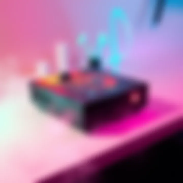 A custom-designed Xbox Series X console with unique artwork and colors, showcasing personalized gaming themes.