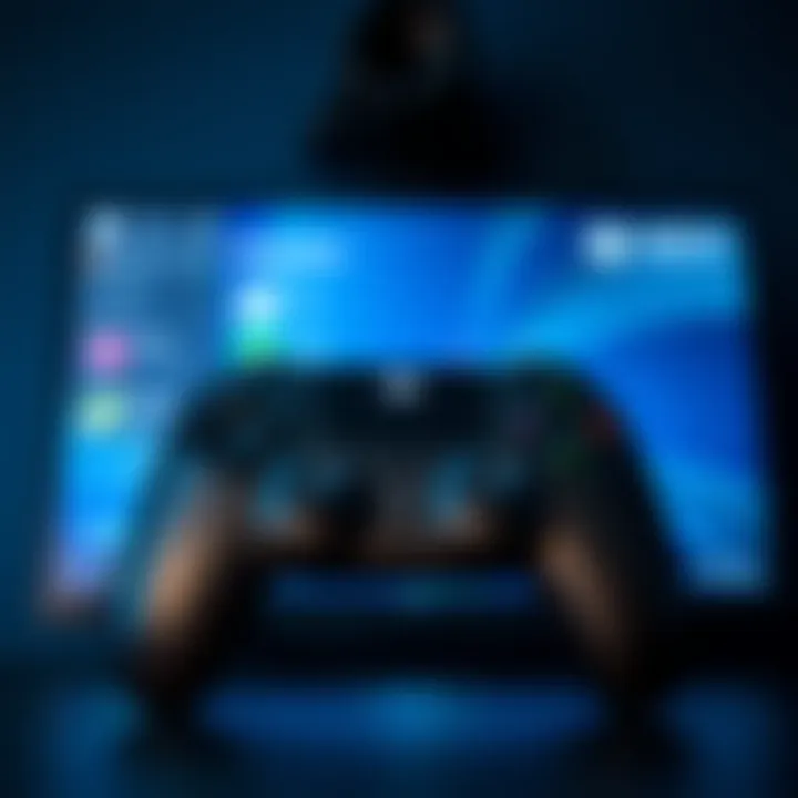 A PS4 controller displaying modified button prompts on a screen