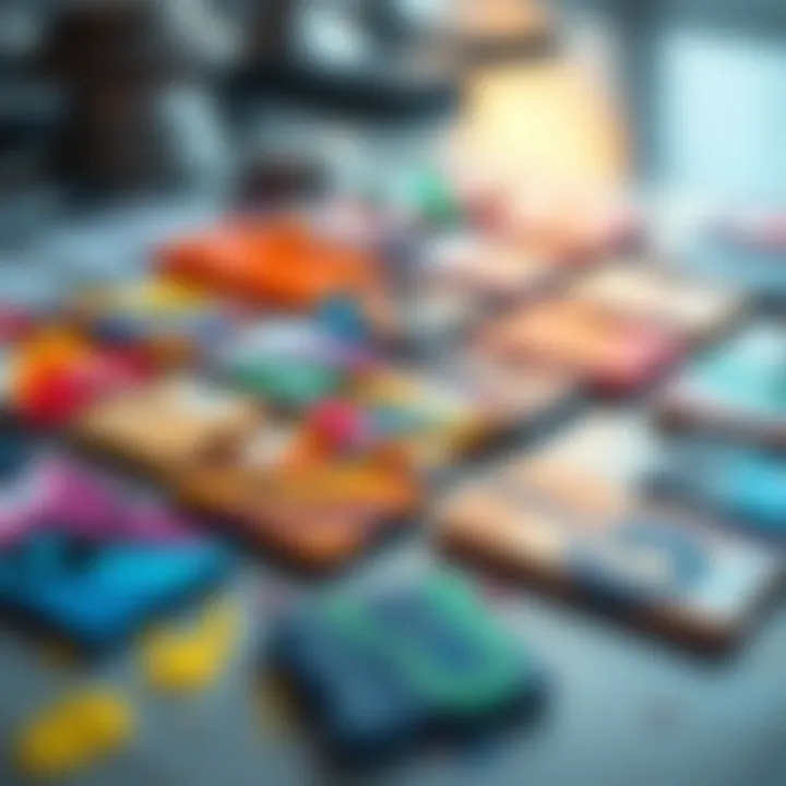 Colorful microSD cards with artistic paint designs on a table