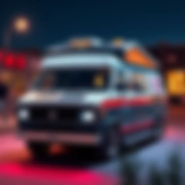 A fully customized van designed for van life, featuring unique paint and amenities.