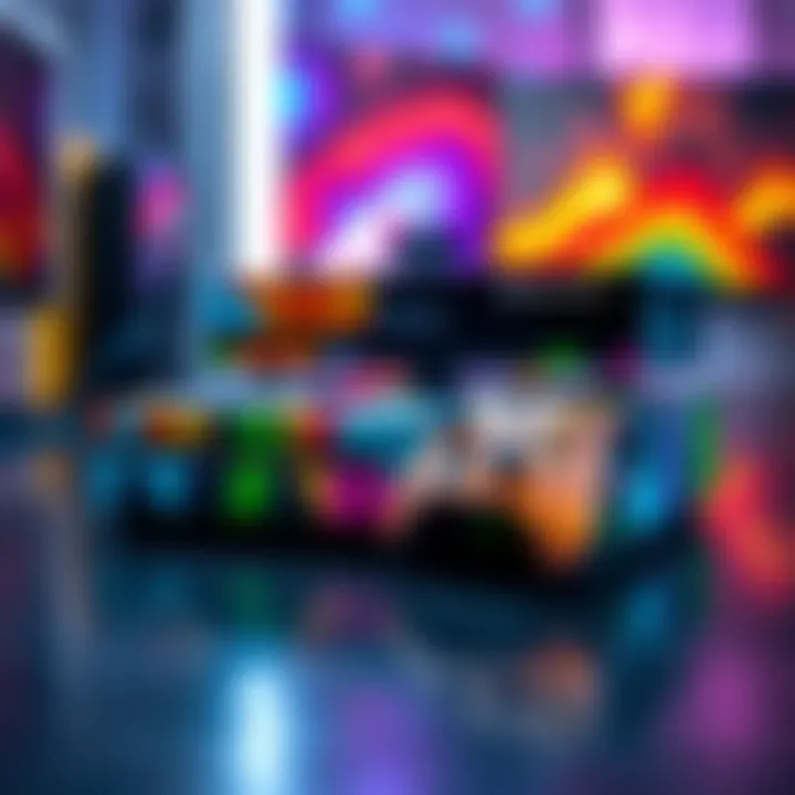 A colorful Xbox Series X console featuring unique designs and artistic touches, showcasing its vibrant customizations.