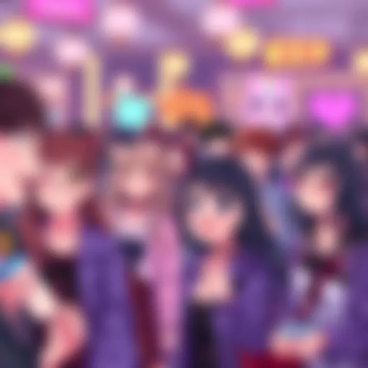 Participants at the Daily Cutie Convention sharing various cute anime emotes, gifs, and pictures with joyful expressions.