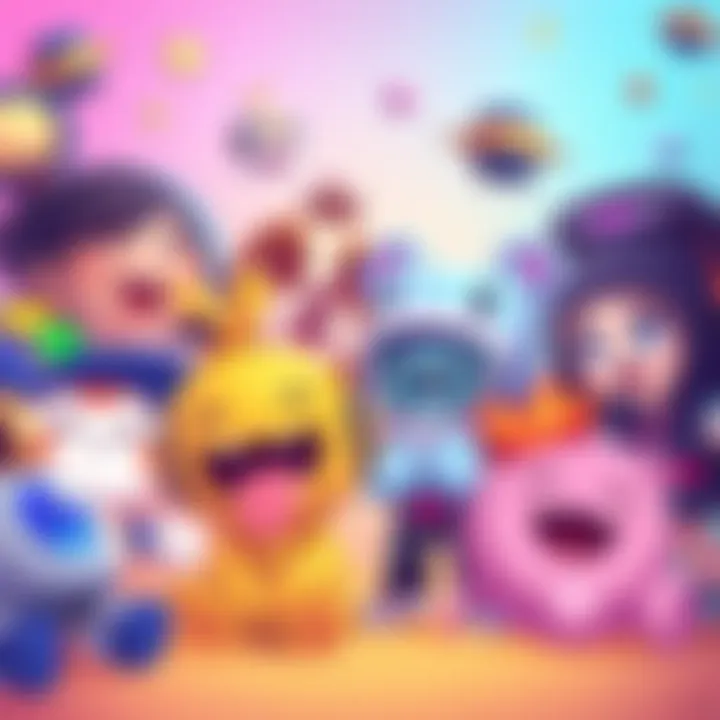 Colorful game characters from various cute co-op games with joyful expressions, ready to team up for fun adventures.