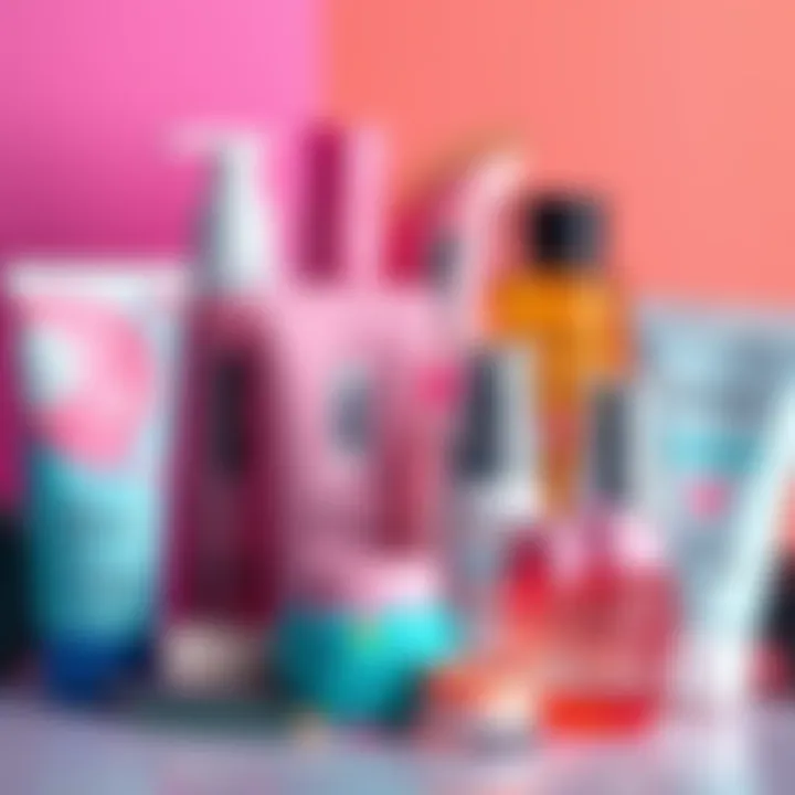 Several skincare products featuring adorable designs and colors, showcasing the cute skin trend popular in online forums.