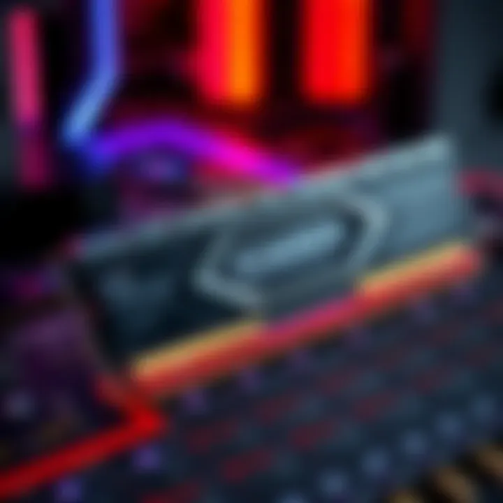 A close-up view of a CXMT DDR5-6000 32GB memory kit with sleek design, showcasing its features and low pricing announcement.