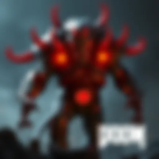A powerful Cyberdemon with impressive design from the Doom series, showcasing its fierce features and battle-ready stance.
