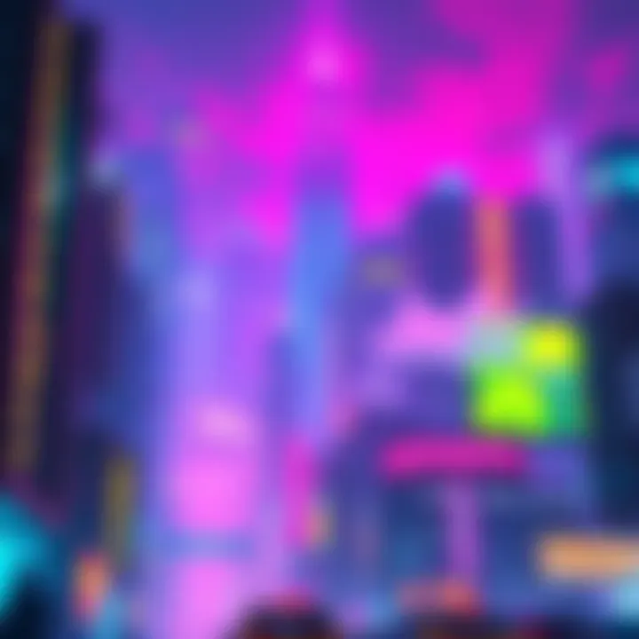 A vibrant depiction of a futuristic cityscape with neon lights and towering skyscrapers, reflecting the changing perception of the Cyberpunk game.