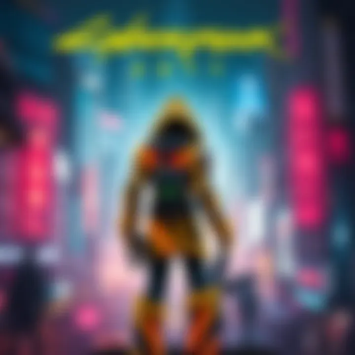 Cover art of Cyberpunk 2077 featuring a futuristic cityscape with neon lights and a character dressed in a cybernetic outfit.